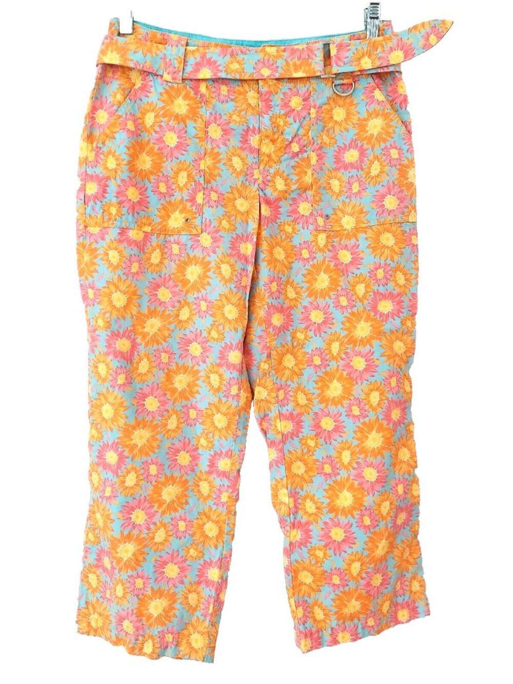 Liz Claiborne Colorful Capri Pants Size 8 Floral Cotton Pants